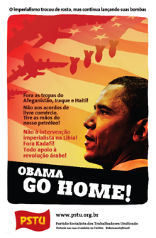 PSTU produz cartaz para receber Obama